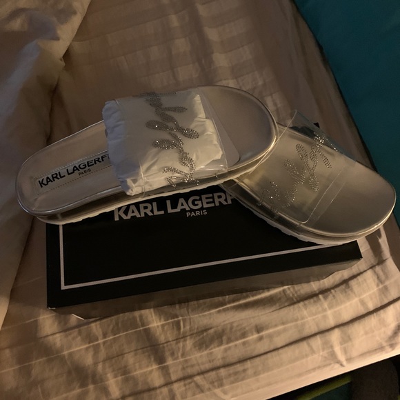 KARL LAGERFELD PARIS NIB
Blossom Rhinestone
Transparent Slides CHAMPAGNE COLOR - Picture 4 of 5